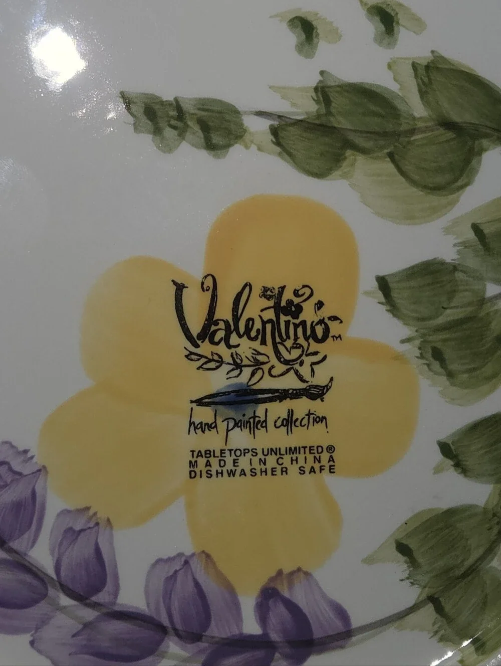 Tabletops Unlimited Valentino Ceramic Hand Painted Floral Dinner Plate 11